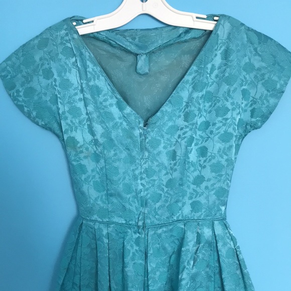 Vintage (60s) teal dress - Picture 5 of 8